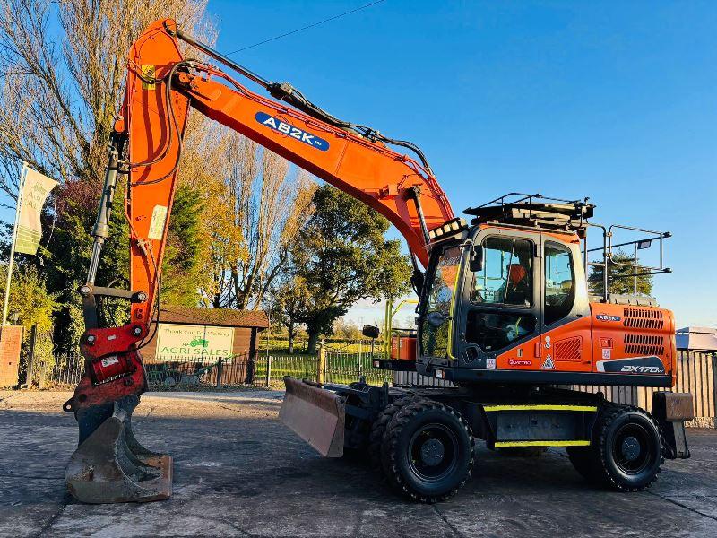 DOOSAN DX170W 4WD WHEELED EXCAVATOR *YEAR 2016* C/W HYDRAULIC TILITING QH *VIDEO*