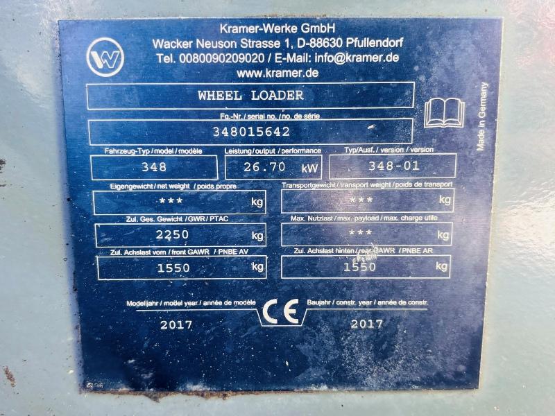 WACKER NEUSON 348 WHEEL LOADER *C/W BUCKET*YEAR 2017*VIDEO*