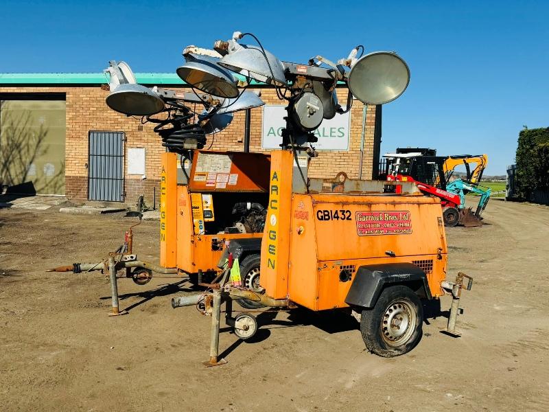 ARC GEN LIGHTING TOWERS*CHOICE OF 2*C/W KUBOTA ENGINE*VIDEO*
