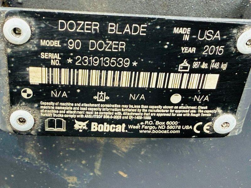 BOBCAT MODEL 90 DOZER BLADE TO SUIT SKIDSTEER*YEAR 2015*VIDEO*