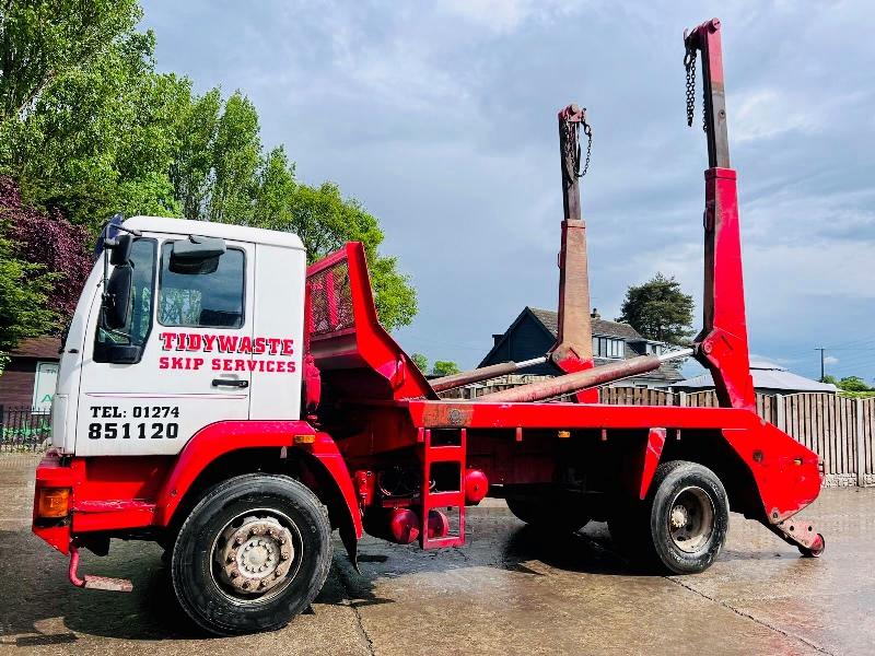 MAN 18.225 4X2 SKIP LORRY  C/W MANUAL GEAR BOX & TELESCOPIC ARMS *VIDEO*