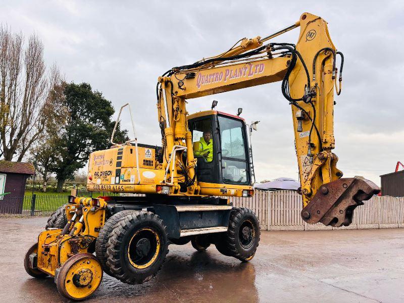 KOMATSU PW150ES-6K 4WD WHEELED EXCAVATOR C/W QUICK HITCH & RAILWAY GEAR *VIDEO*