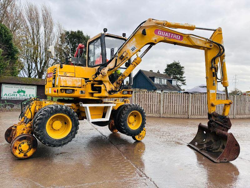 KOMATSU PW95R 4WD WHEELED EXCAVATOR C/W QUICK HITCH & RAILWAY GEAR *VIDEO*