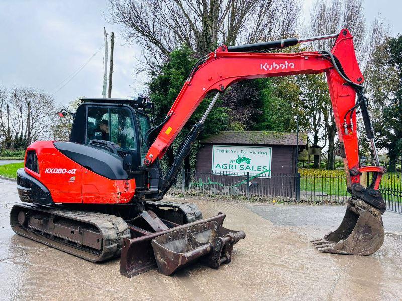 KUBOTA KX080-4TRACKED EXCAVATOR *YEAR 2020, 3465 HOURS* C/W QUICK HITCH *VIDEO*