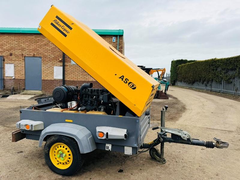 ATLAS COPCO XAS67 TOWABLE AIR COMPRESSOR*C/W DEUTZ ENGINE*VIDEO*
