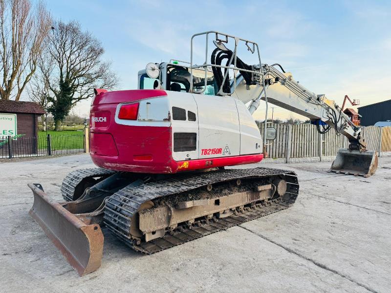 TAKEUCHI TB2150R EXCAVATOR *YEAR 2018, 5851 HOURS* C/W PIPPED FOR GRAB *VIDEO*