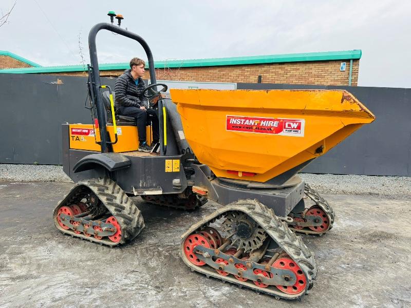 MECALAC TAS3 3 TONNE TRACKED SWIVLE SKIP DUMPER*2018*1053 HOURS*VIDEO*