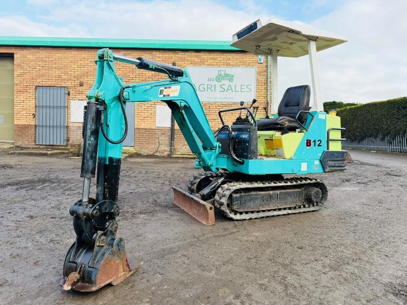 YANMAR B12 RUBBER TRACKED MINI EXCAVATOR*C/W BUCKET*VIDEO*