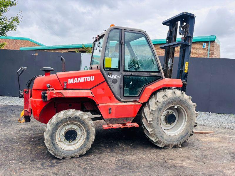 MANITOU M26-4 4X4 FORKLIFT*READING 2932 HOURS*C/W PALLET TINES*VIDEO*