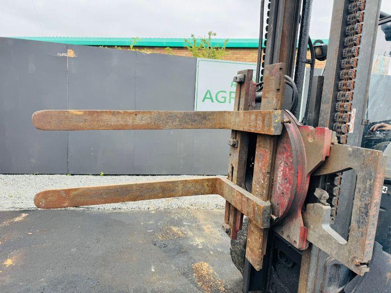 LINDE H40D 2 STAGE MASTED FORKLIFT*YEAR 2008*C/W ROTATING TINES*VIDEO*