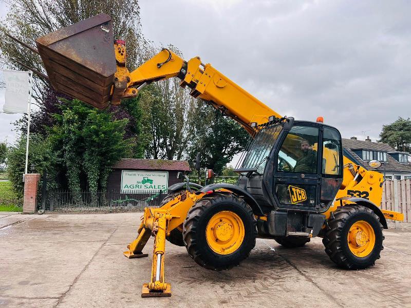 JCB 532-120 4WD TELEHANDLER *12 METERS, 7666 HOURS* C/W TINES & BUCKET *VIDEO*