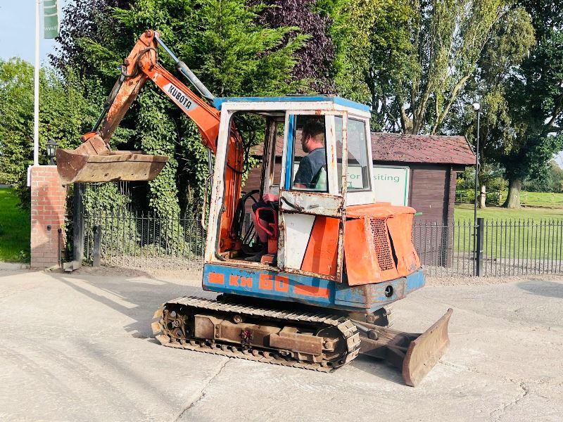 KUBOTA KX60 TRACKED EXCAVATOR C/W 2 X BUCKETS *VIDEO*