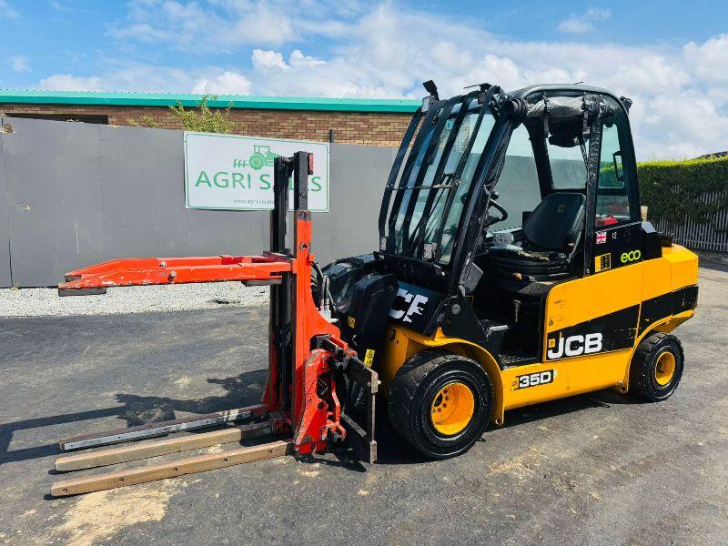 JCB 35D TELETRUK*YEAR 2018*C/W HYDRAULIC BAIL GRAB*VIDEO*