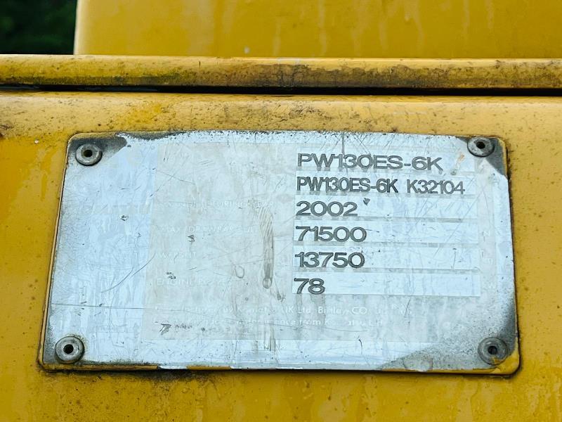 KOMATSU PW130ES-6K 4WD WHEELED EXCAVATOR C/W QUICK HITCH & RAILWAY GEAR *VIDEO*
