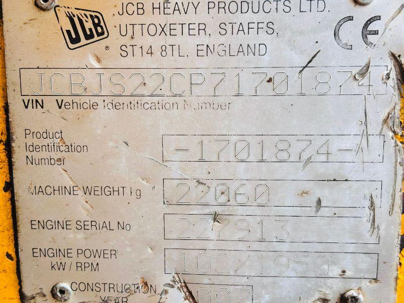 JCB JS220 TRACKED EXCAVATOR*C/W BUCKET*VIDEO*