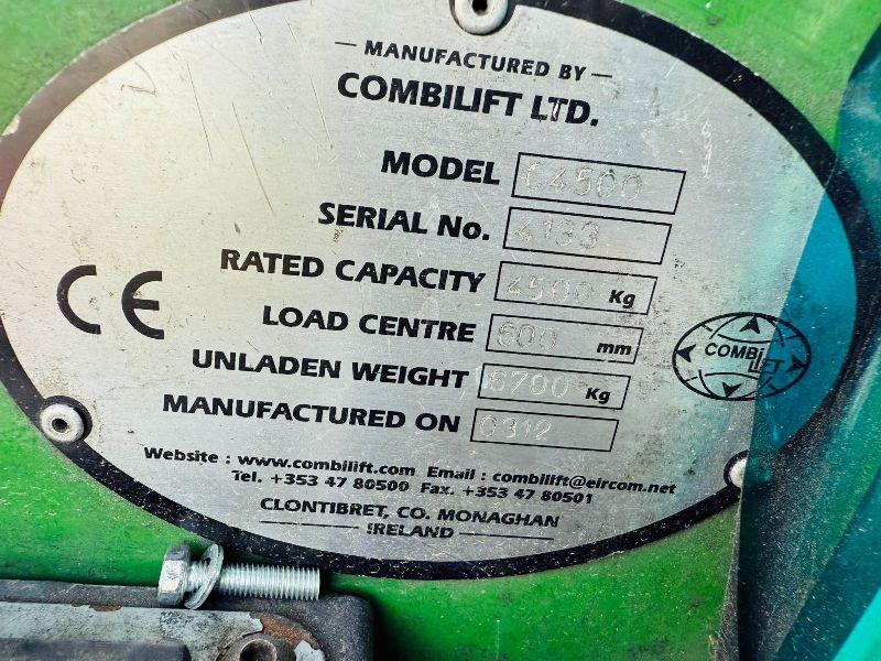 COMBILIFT C4500 DIESEL TRUCK MOUNTED FORKLIFT*C/W FORK POSITIONER*VIDEO*