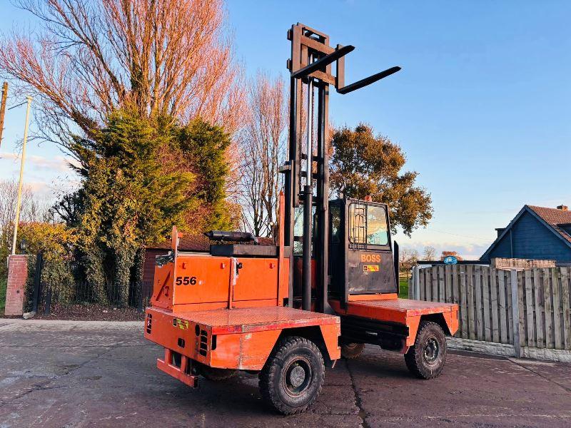 BOSS 556HH SIDE LOADING FORKLIFT C/W 2 STAGE MAST *VIDEO*