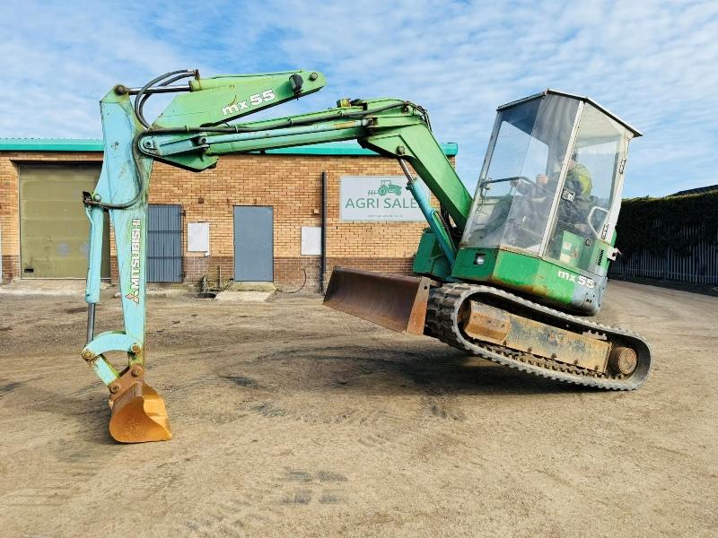 MITSUBISHI MX55 RUBBER TRACKED EXCAVATOR*C/W OFFSET BOOM*VIDEO*