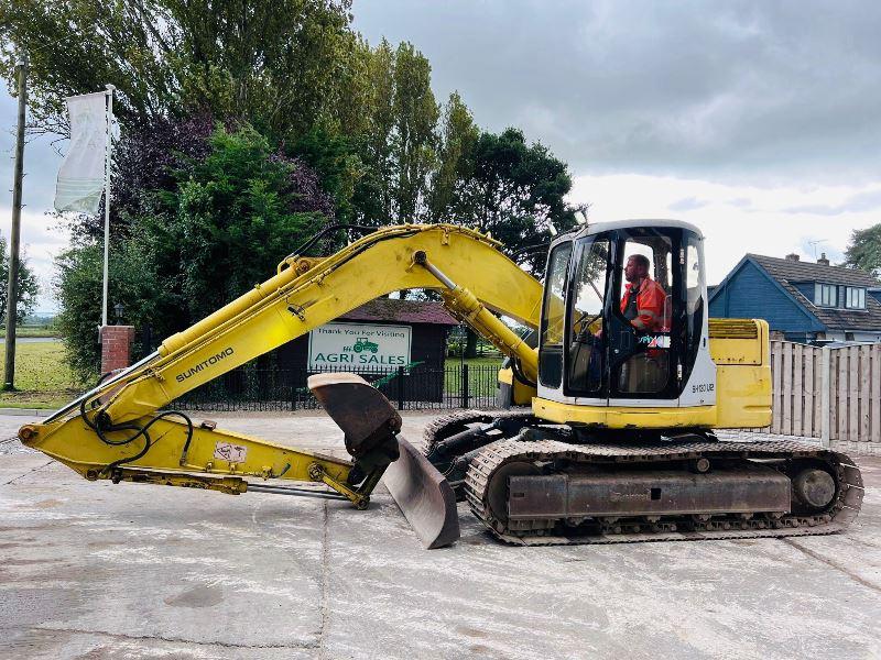SUMITOMO SH130 TRACKED EXCAVATOR C/W BLADE & QUICK HITCH *VIDEO*