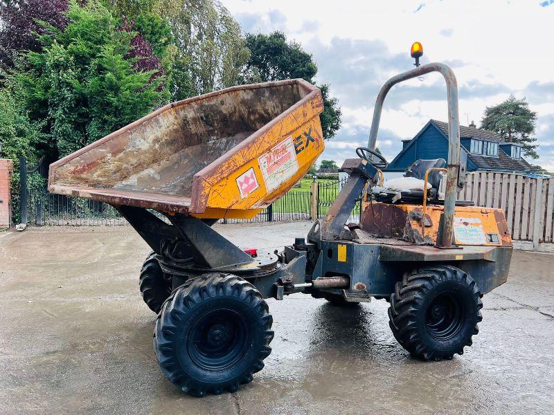 TEREX 3000 4WD SWIVEL TIP DUMPER C/W ROLE BAR & KUBOTA ENGINE *VIDEO*