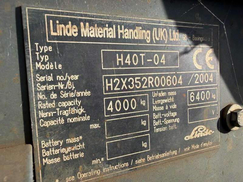 LINDE H40T-04 FORKLIFT*C/W PALLET TINES*VIDEO*