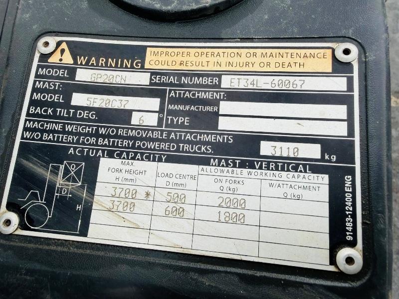CATERPILLAR GP20CN 2 STAGE MAST FORKLIFT*C/W SIDESHIFT*VIDEO*