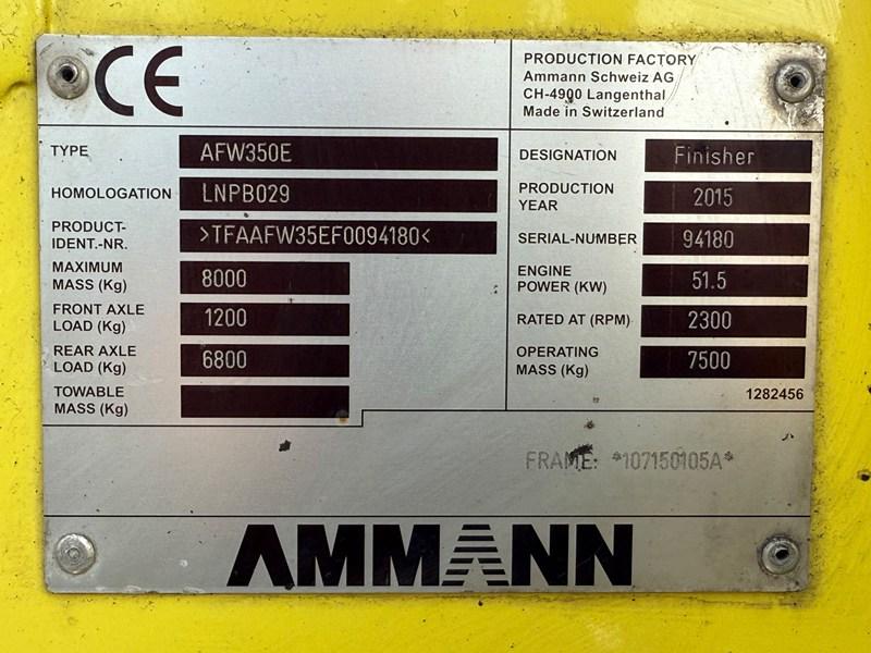 AMMANN AFW350E ASPHALT PAVER*C/W DEUTZ ENGINE*YEAR 2015*VIDEO*