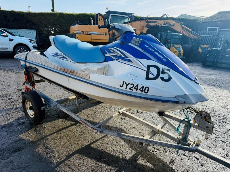 YAMAHA WAVE RUNNER VX JETSKI*C/W TRAILER*TURNS OVER BUT WON'T START*VIDEO*