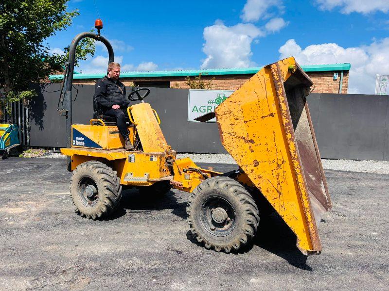 THWAITES MACH570 3 TONNE STRAIGHT TIP DUMPER*READING 1977 HOURS*VIDEO*