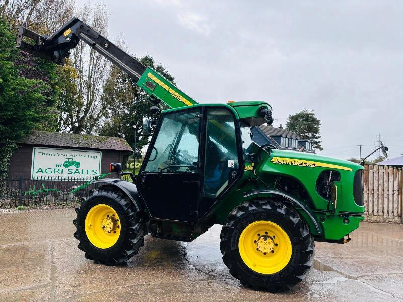JOHN DEER 3215 4WD TURBO TELEHANDLER C/W PIN & CONE HEAD STOCK *VIDEO*