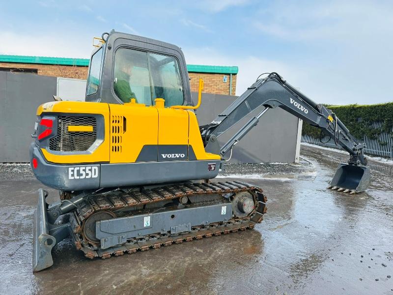 VOLVO EC55D RUBBER BLOCK TRACKS EXCAVATOR *YEAR 2017*C/W BUCKET*VIDEO*