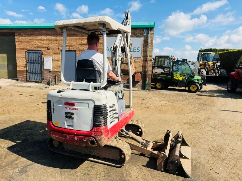 TAKEUCHI TB016 EXCAVATOR*C/W EXPANDING TRACKS*YEAR 2013*VIDEO*