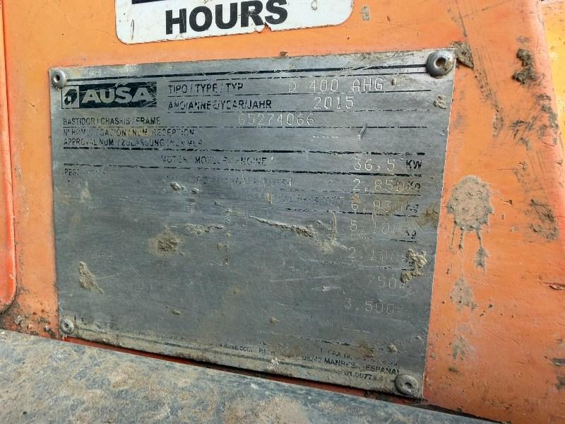 AUSA D400 AHG SWIVLE TIP DUMPER*YEAR 2015*2609 HOURS*VIDEO*