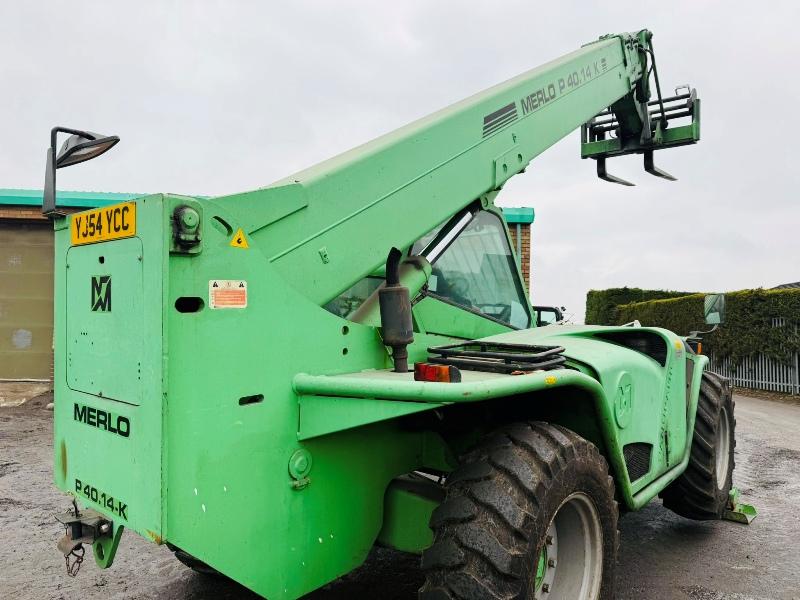MERLO P40.14K TELEHANDLER*SWAY CAB*2902 HOURS*VIDEO*