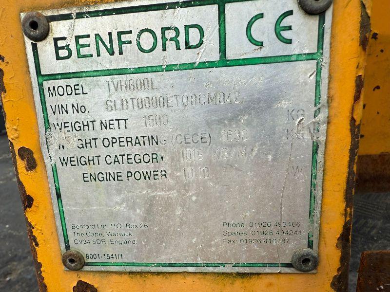BENFORD TVH800L VIBRATING DRUM ROLLER*C/W SAFETY BAR*VIDEO*
