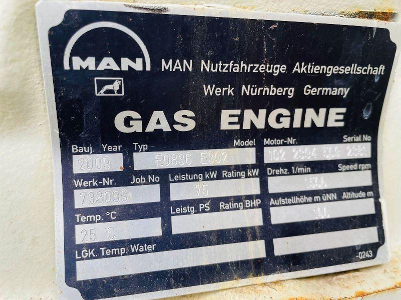 STAMFORD 125KVA 3 PHASE GENERATOR *YEAR 2009* C/W MAN E0836 E302 GAS ENGINE *VIDEO*