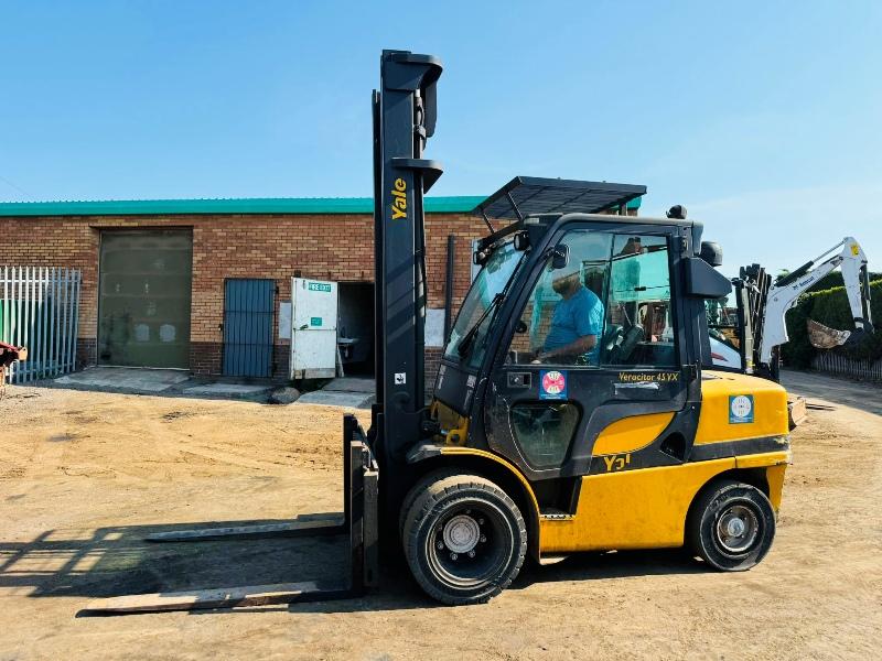YALE GDP45SVX5 FORKLIFT*C/W SIDESHIFT*YEAR 2012*VIDEO*