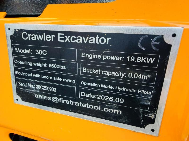 *NEW*MIVA 30C MINI EXCAVATOR*C/W BUCKET*YEAR 2025*VIDEO*