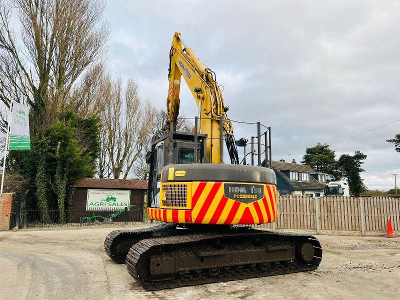 KOMATSU PC228USLC-3 EXCAVATOR * ZERO SWING * C/W DEMOLITION GARUDS *VIDEO*
