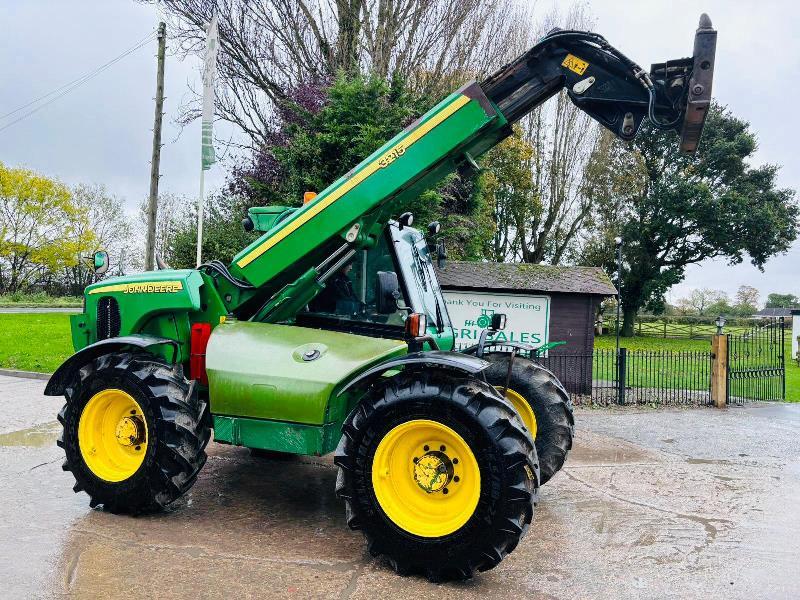 JOHN DEER 3215 4WD TURBO TELEHANDLER C/W PIN & CONE HEAD STOCK *VIDEO*