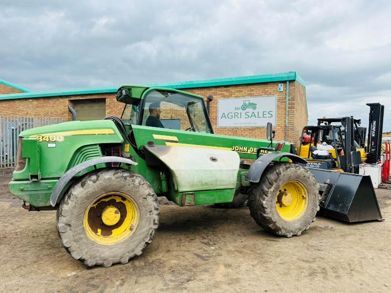 JOHN DEERE 3400 TELEHANDLER*C/W BUCKET*VIDEO*