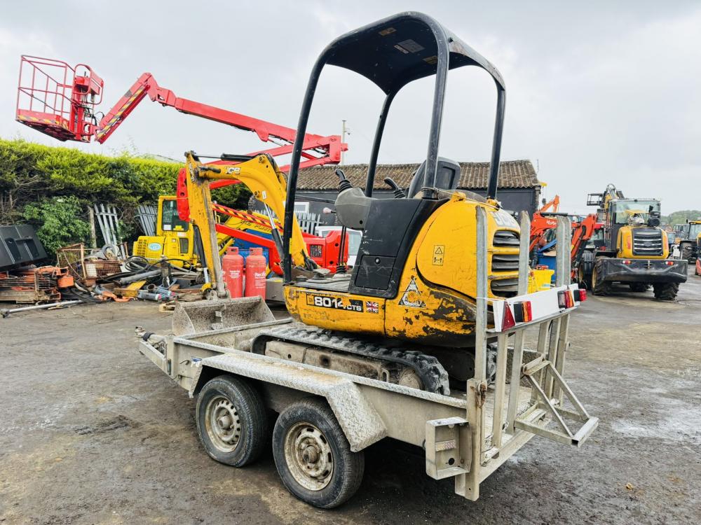 JCB 8014CTS EXCAVATOR*C/W DOUBLE AXLE PLANT TRAILER*YEAR 2010*VIDEO*