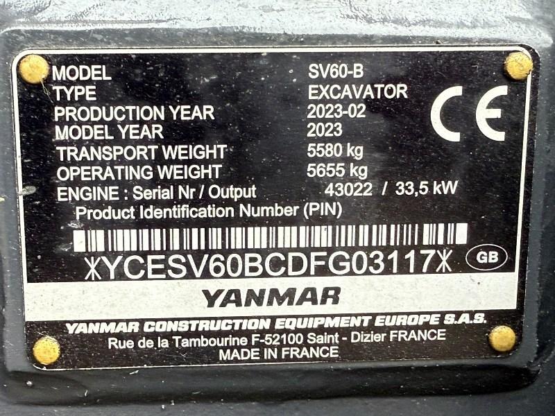 YANMAR SV60-B EXCAVATOR*YEAR 2023*C/W SCRAP GRAB*VIDEO*