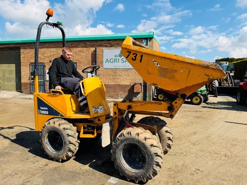THWAITES 1 TONNE HIGH TIP DUMPER*YEAR 2019*ONLY 1504 HOURS*VIDEO*