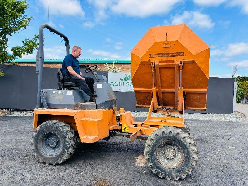 AUSA 400 AHG 4 TONNE SWIVLE TIP DUMPER *C/W ROLL BAR*VIDEO*
