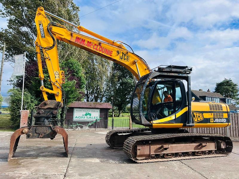 JCB JS220 TRACKED EXCAVATOR *4737 HOURS* C/W QUICK HITCH & ROTATING SELECTOR GRAB *VIDEO*