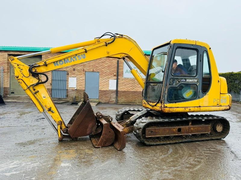KOMATSU PC60 EXCAVATOR *C/W 2 BUCKETS*VIDEO*