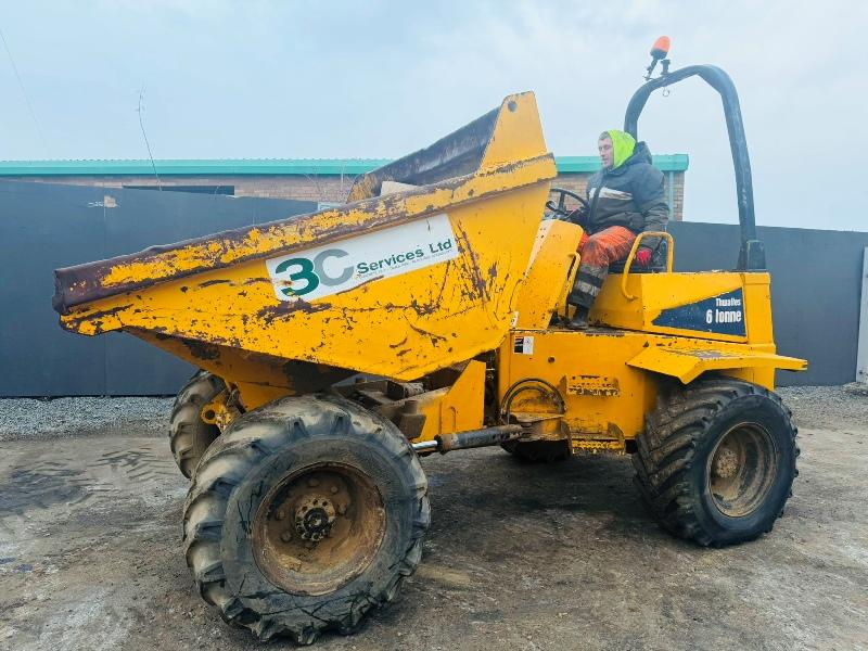 THWAITES 6 TONNE STRAIGHT TIP DUMPER*C/W SAFETY FRAME*VIDEO*