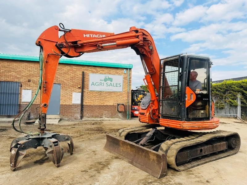 HITACHI EX75UR EXCAVATOR*C/W 5 TINE SCRAP GRAB*VIDEO*