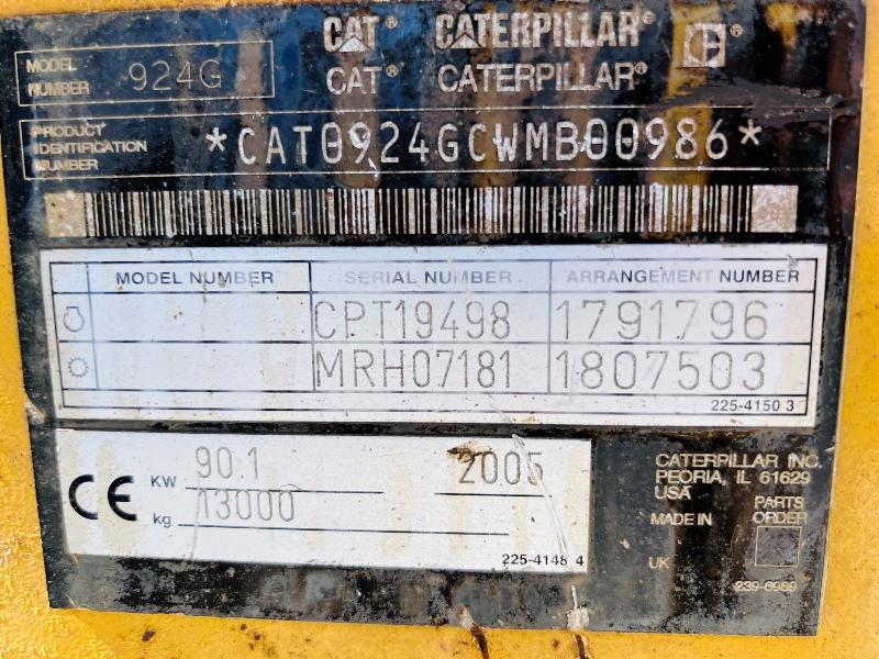 CATTERPILLAR 924G 4WD LOADING SHOVEL C/W REVERSE CAMERA *VIDEO*